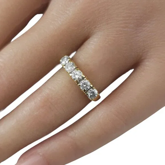 14K Yellow Gold Diamond Wedding Anniversary Band Ring Size 5.75 #23793 - Picture 8 of 8